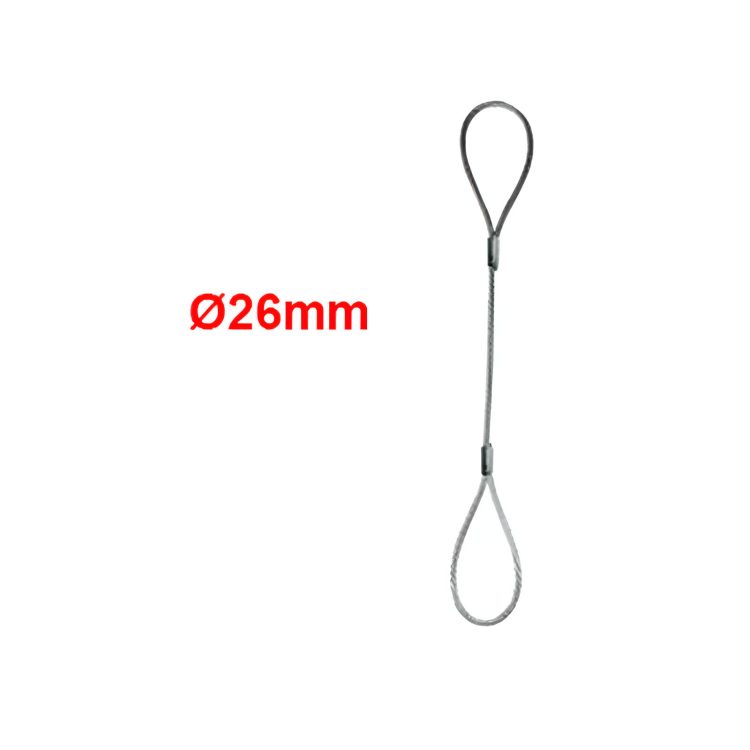 Elingue câble galva 1 brin 7.2T avec 2 boucles manchonnées - Câble