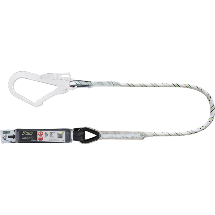 Longe anti chute corde tressée avec absorbeur Kratos Safety - EPI