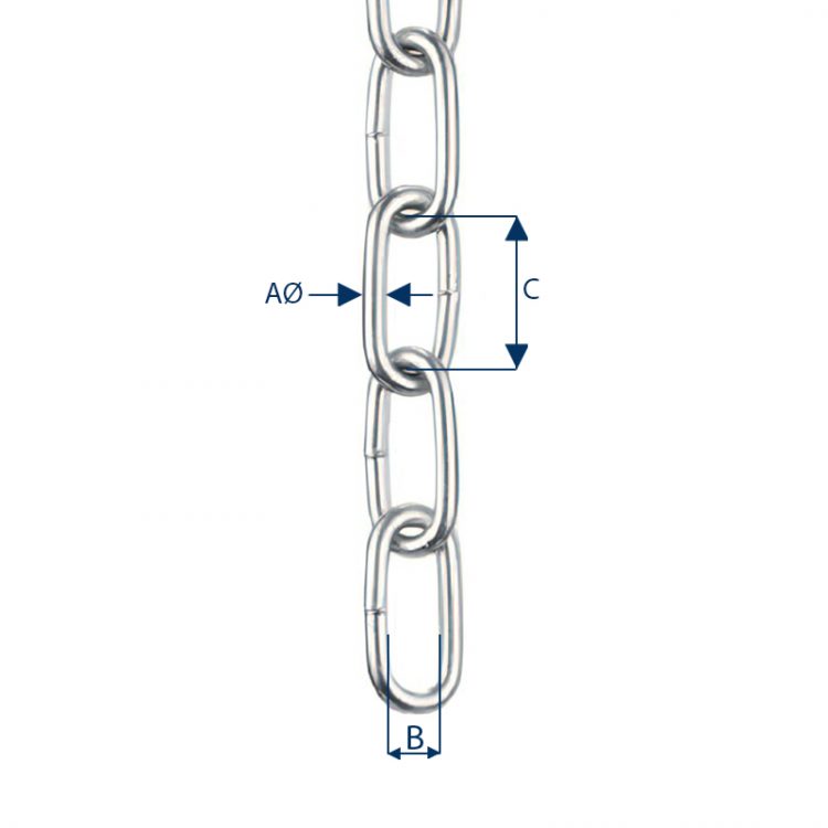 Chaîne droite ordinaire zinguée - Transports & automotive