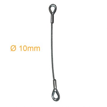 Elingue câble galva 1 brin 1.05T avec 2 boucles cossées manchonnées - Ascensoriste