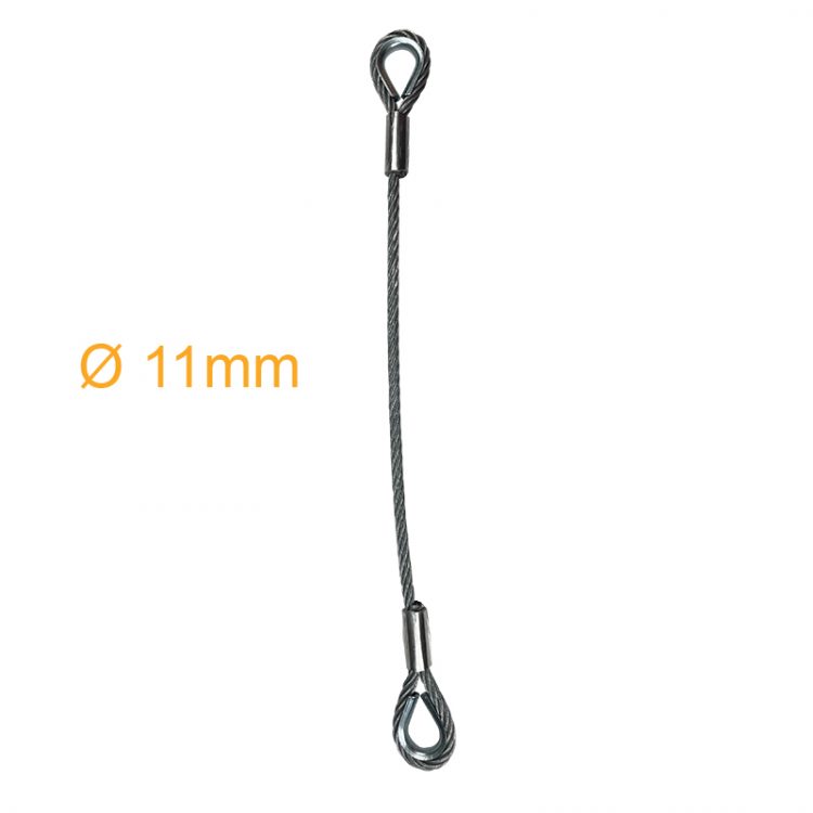 Elingue câble galva 1 brin 1.3T avec 2 boucles cosées manchonnées - Ascensoriste