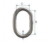 Maille de tête ovale inox Grade 60 CMU 0.26 à 6.3T - Accessoires de levage