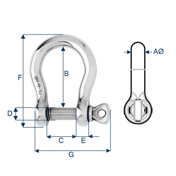 Manille imperdable droite Wichard CMU 0.32 à 2.1T - Accessoires de levage