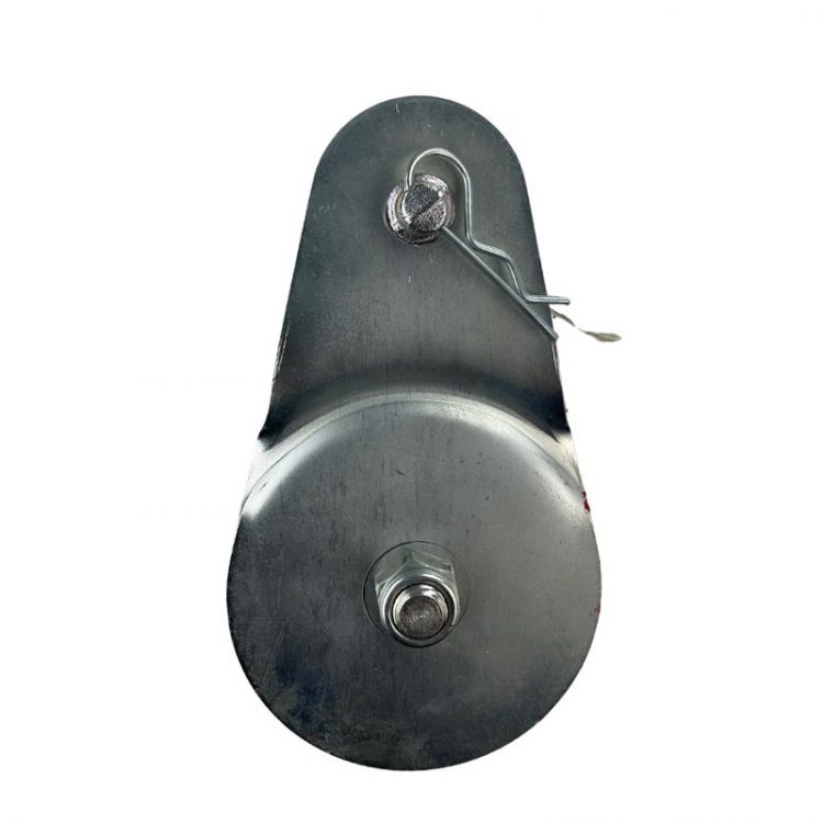 Poulie de traction ouvrante à câble pour chantier.