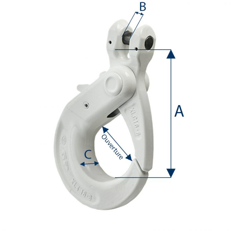 Crochet verrouillage automatique à chape Grade 80 CMU 1.12 à 12.8T - Accessoires de levage