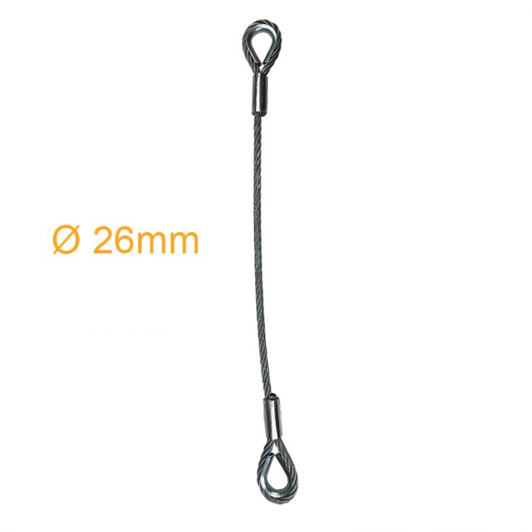 Elingue câble galva 1 brin 7.2T avec 2 boucles cossées manchonnées - Ascensoriste