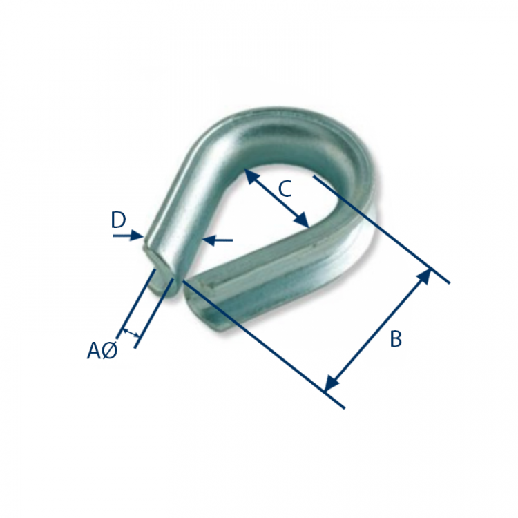 Cosse-cœur galvanisée pour cordage de 10 à 35mm - Accastillage & quincaillerie