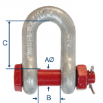 Manille droite HR acier allié avec boulon CMU 1 à 25T - Accessoires de levage